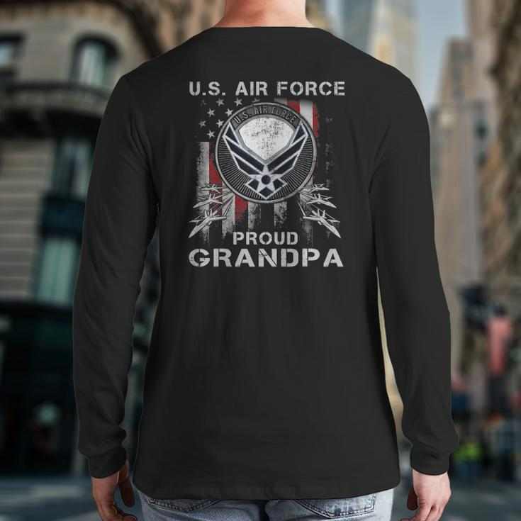 Pride Us Army I'm A Proud Air Force Grandpa Back Print Long Sleeve T-shirt