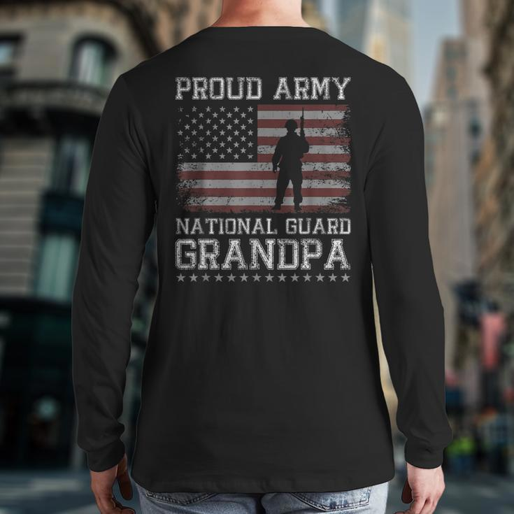 Proud Army National Guard Grandpa Us Military Back Print Long Sleeve T-shirt
