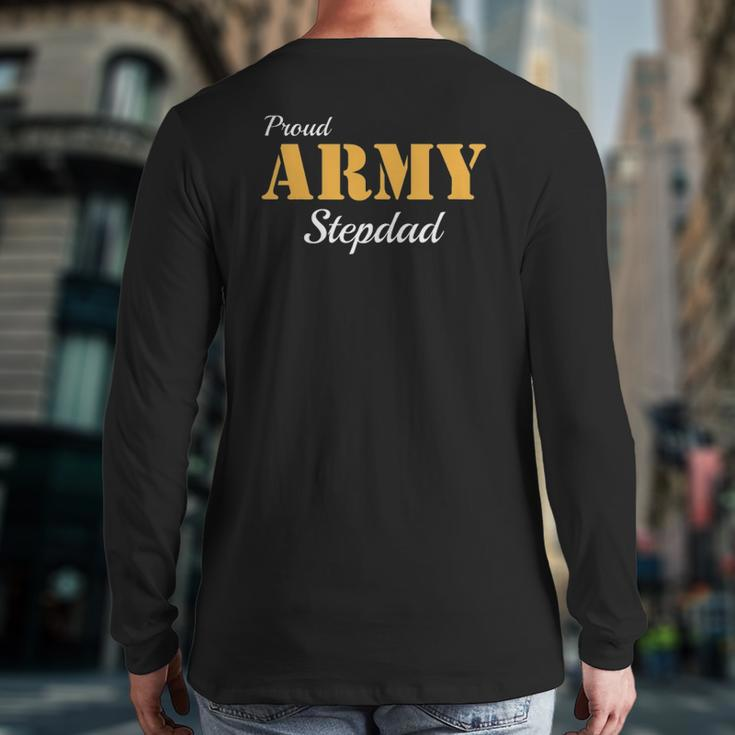 Proud Army Stepdad Father's Day Back Print Long Sleeve T-shirt