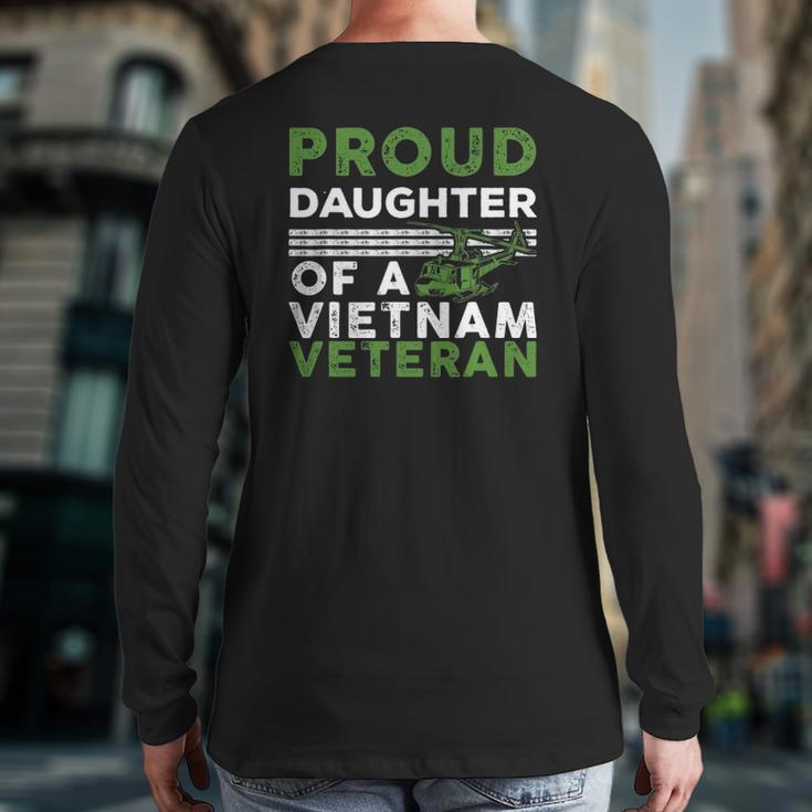 Proud Daughter Of A Vietnam Veteran War Soldier Back Print Long Sleeve T-shirt