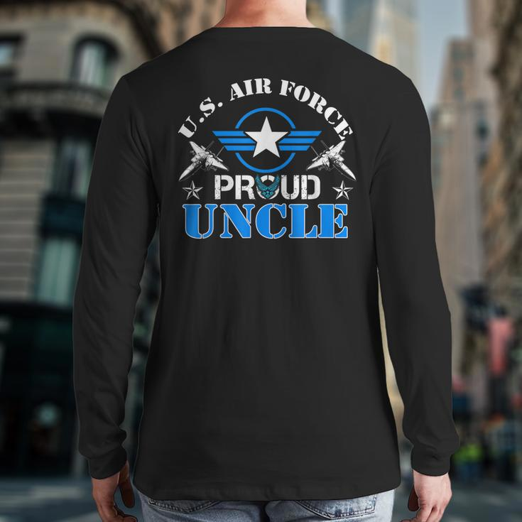 Proud Uncle Us Air Force Usaf Veteran Back Print Long Sleeve T-shirt