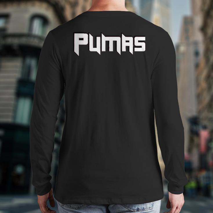 Pumas Baseball Basketball Flag Football Soccer T-Ball Team Back Print Long Sleeve T-shirt