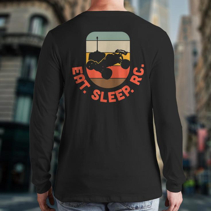 Race Car Radio Control Hobby Eat Sleep Rc Retro Rc Drivers Back Print Long Sleeve T-shirt