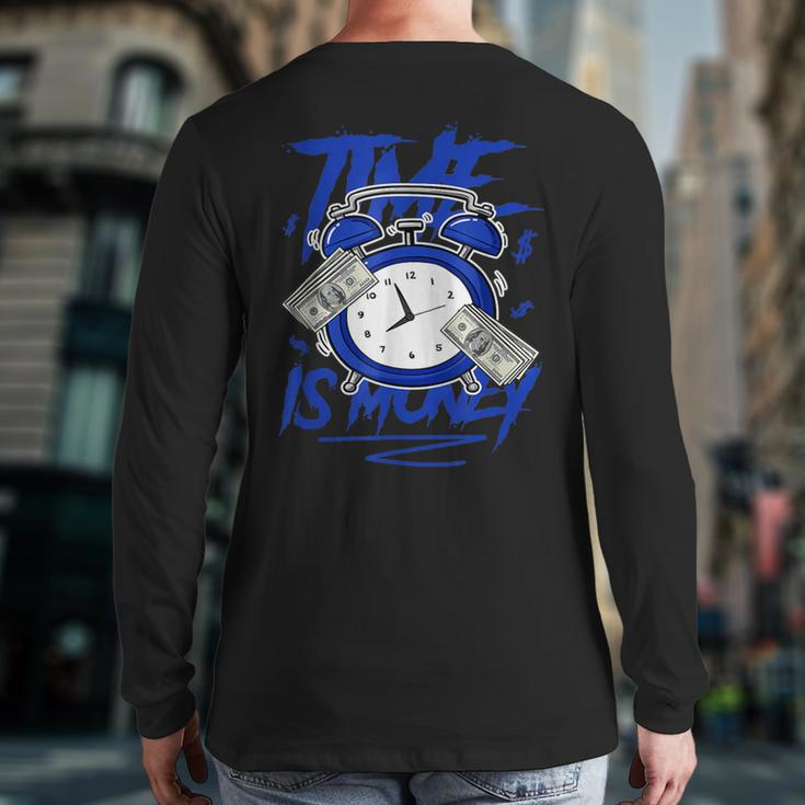 Racer Blue 5S To Match Time Is Money Shoes 5 Racer Blue Back Print Long Sleeve T-shirt