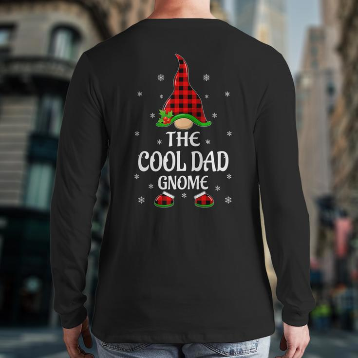 Red Buffalo Plaid Matching The Cool Dad Gnome Christmas Back Print Long Sleeve T-shirt