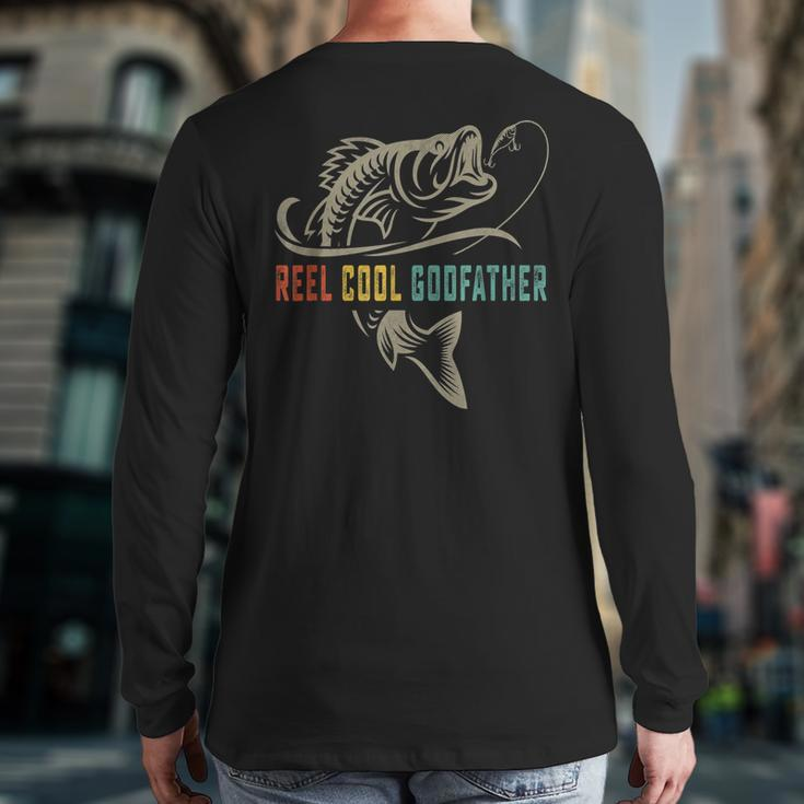 Reel Cool Godfather Fathers Day For Fishing Dad Back Print Long Sleeve T-shirt
