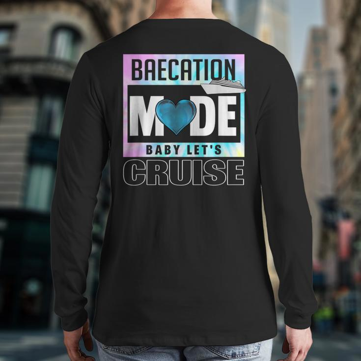Retro Baecation Mode Baby Let's Cruise Love Vacation Couples Back Print Long Sleeve T-shirt