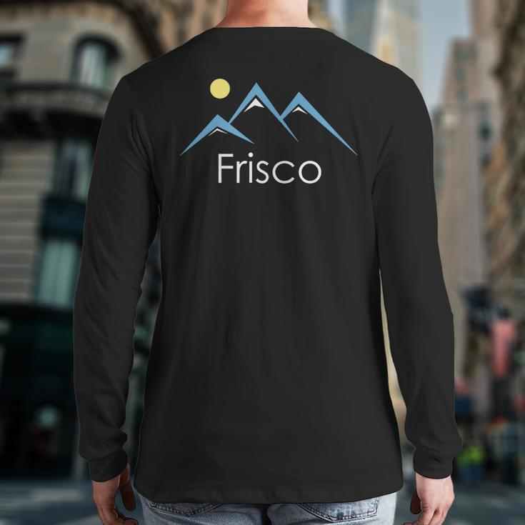 Retro Snowy Mountain Frisco Colorado Back Print Long Sleeve T-shirt