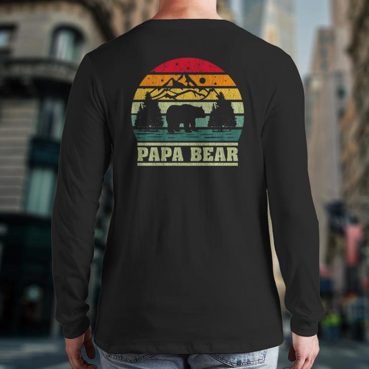 Retro Vintage Camping Lover Papa Bear Camper Back Print Long Sleeve T-shirt