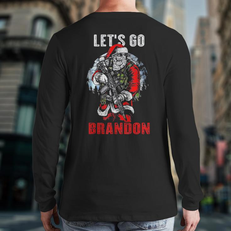 Santa Claus Veteran Let’S Go Brandon Tee Back Print Long Sleeve T-shirt