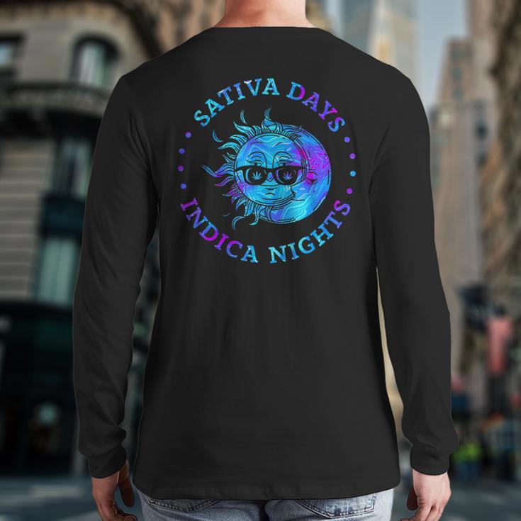 Sativa Days Indica Nights Back Print Long Sleeve T-shirt