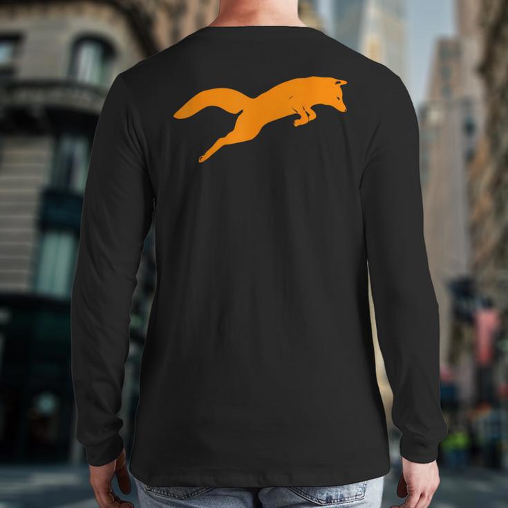 Silhouette Fox Fox AnimalBack Print Long Sleeve T-shirt