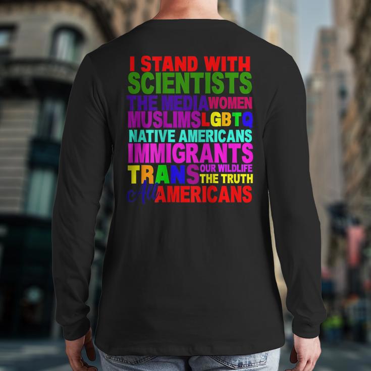 I Stand With Persist Resist Protest March America Usa Back Print Long Sleeve T-shirt