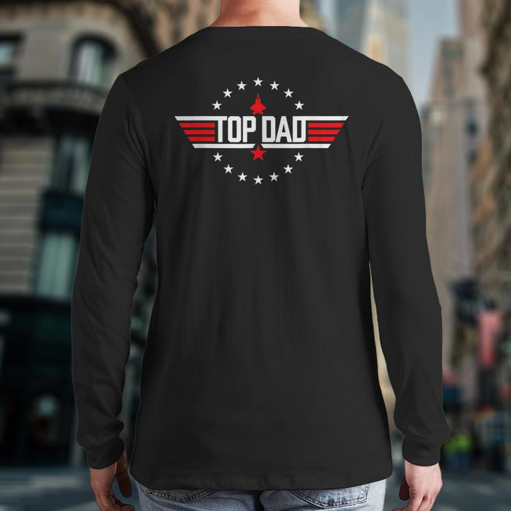Top Dad Men Vintage Top Dad Top Movie Gun Jet Back Print Long Sleeve T-shirt