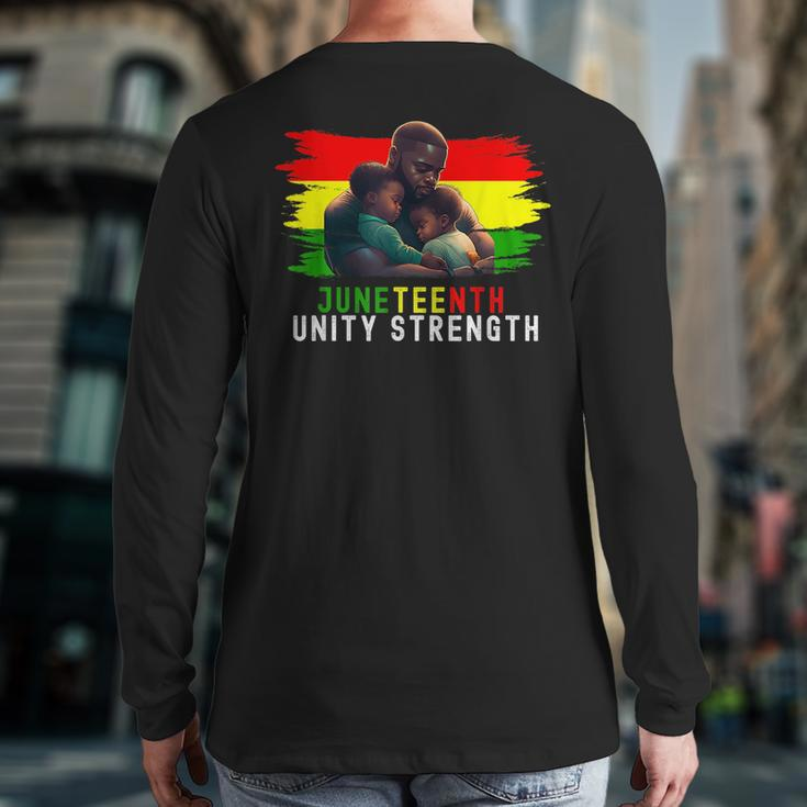 Twin Dad Fathers Day Junenth Unity Strength Quote Back Print Long Sleeve T-shirt