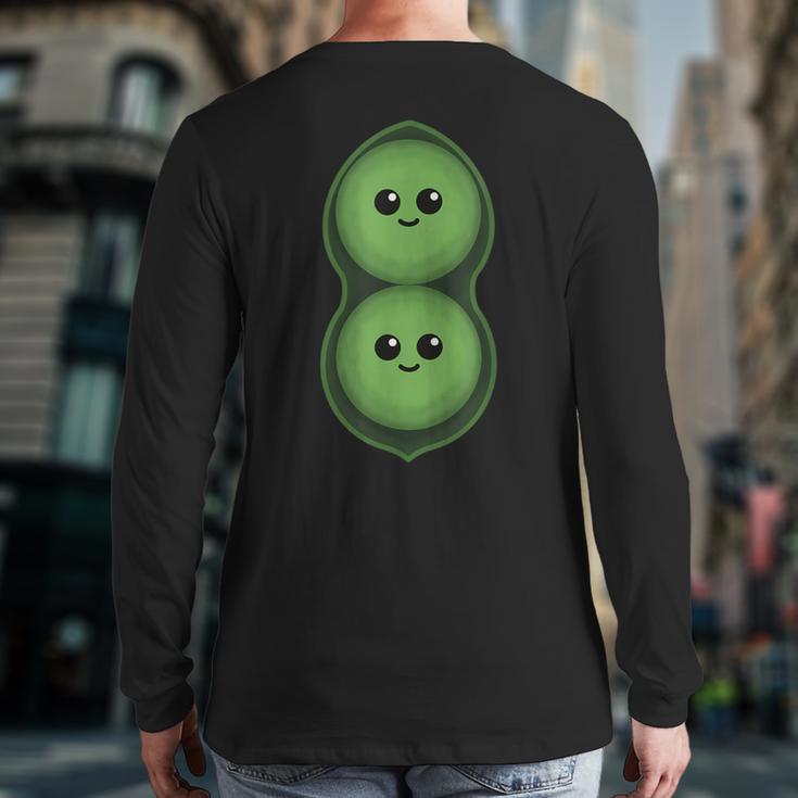 Two Peas In A Pod Pea Costume Back Print Long Sleeve T-shirt