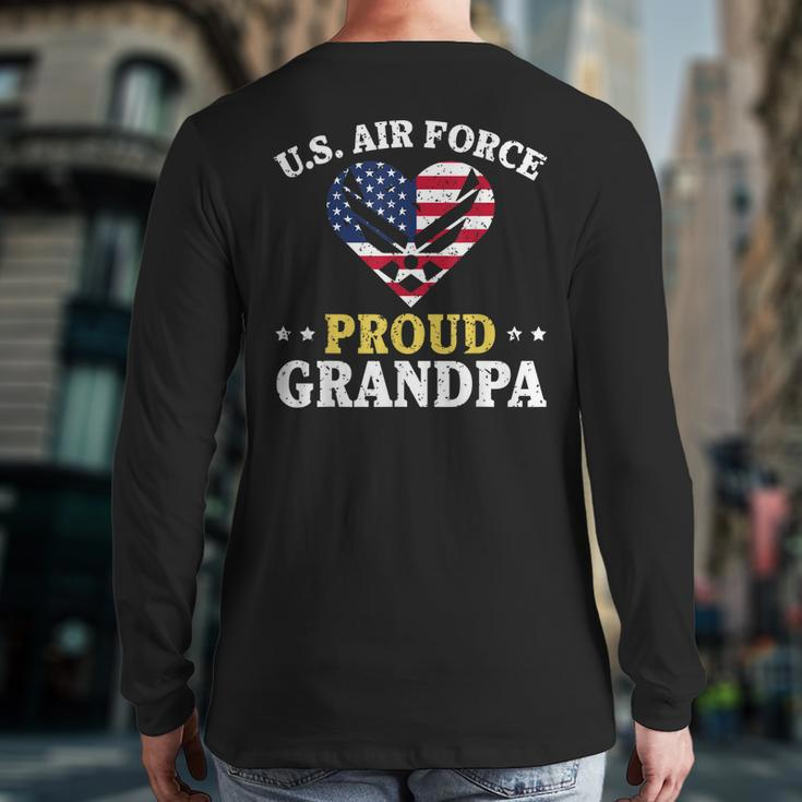 Us Air Force Proud Grandpa Airman GrandpaBack Print Long Sleeve T-shirt