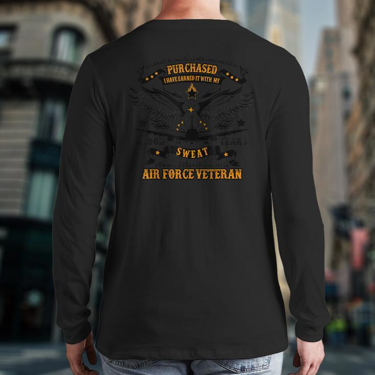 Us Air Force VeteranArmed Forces Back Print Long Sleeve T-shirt