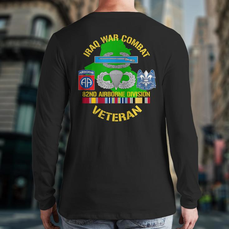 Us Army 82Nd Airborne Division Iraq War Oif Combat Veteran Back Print Long Sleeve T-shirt
