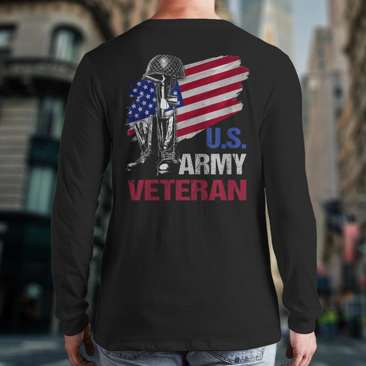 US Army Veteran Defender Of Liberty 4Th July DayShirt Back Print Long Sleeve T-shirt