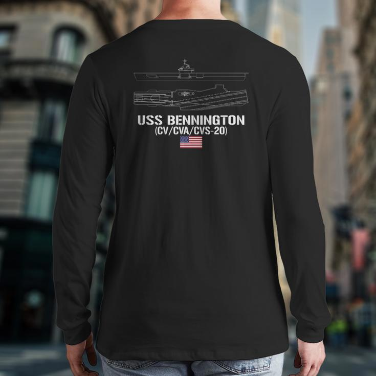 Uss Bennington Cvcvacvs-20 United States Navy Back Print Long Sleeve T-shirt