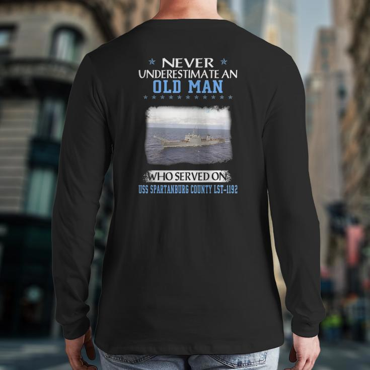 Uss Spartanburg County Lst-1192 Veterans Day Father Day Back Print Long Sleeve T-shirt