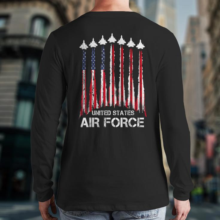 Veteran Air Force United States Patriotic 4Th Of July Back Print Long Sleeve T-shirt