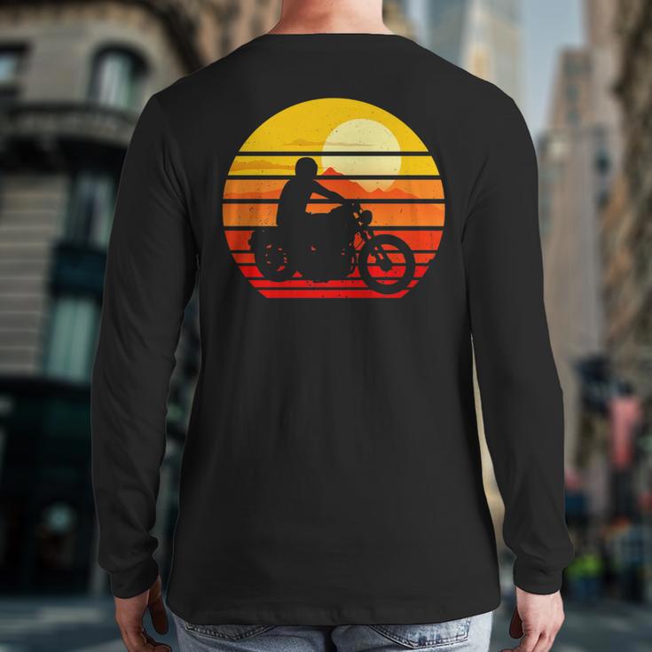 Vintage Motorcycle Riding Bike Retro Motorbike Old Biker Back Print Long Sleeve T-shirt