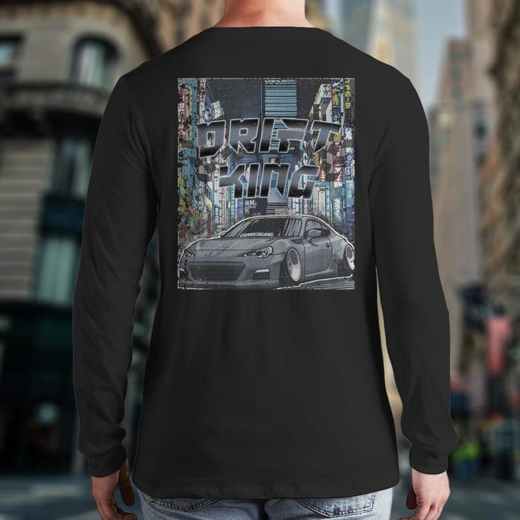 Vintage Streetwear Drift Car Graphic Apparel Back Print Long Sleeve T-shirt