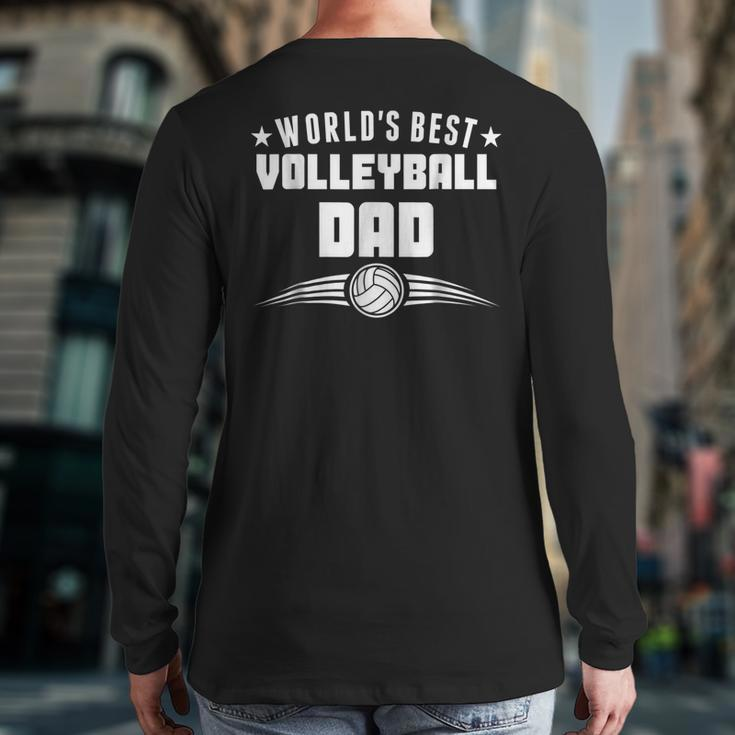 World's Best Volleyball Dad Sports Parent Back Print Long Sleeve T-shirt
