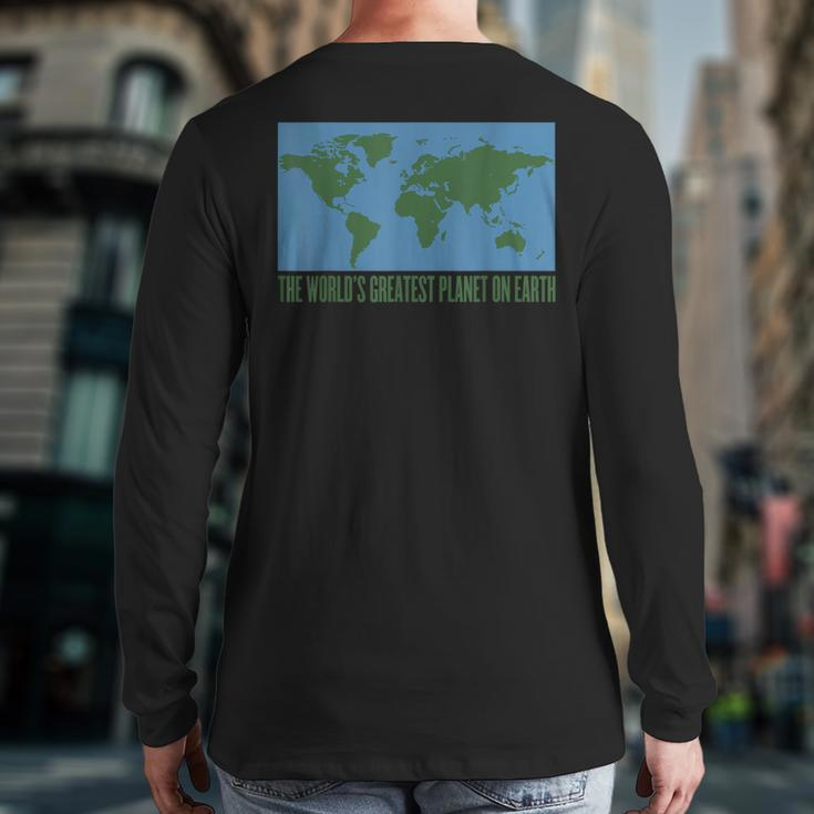 World's Greatest Planet On Earth DayWorld Peace Back Print Long Sleeve T-shirt