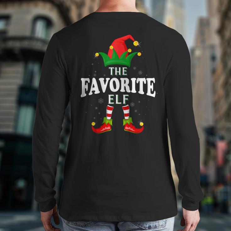 Xmas Favorite Elf Family Matching Christmas Pajama Back Print Long Sleeve T-shirt