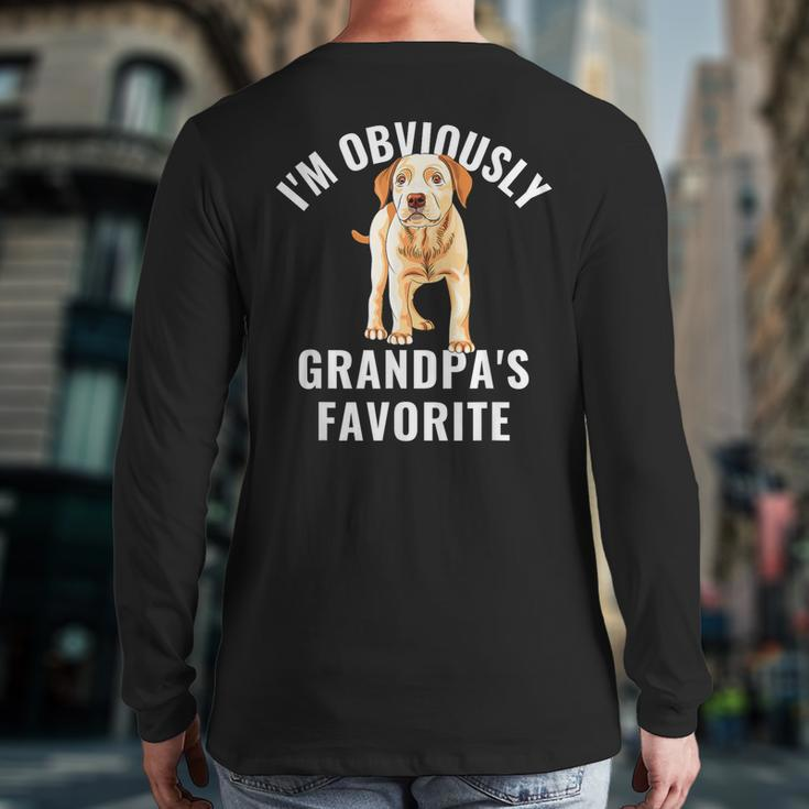 Yellow Lab Grandpa Favorite Labrador Retriever Back Print Long Sleeve T-shirt
