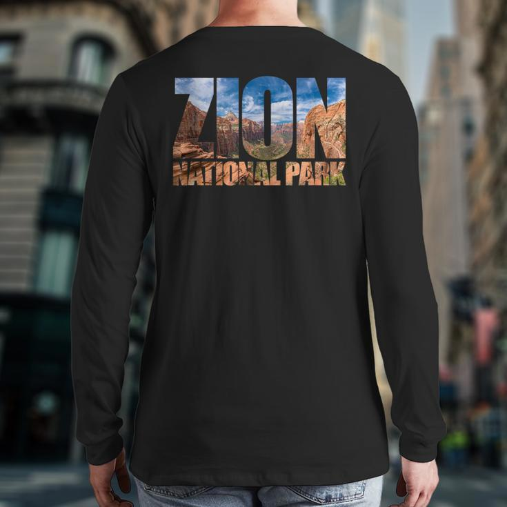 Zion National Park Near Las Vegas Utah Usa Canyon Nature Back Print Long Sleeve T-shirt