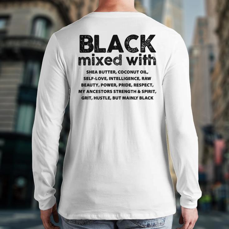 African American Black Mixed With Shea Melanin Back Print Long Sleeve T-shirt