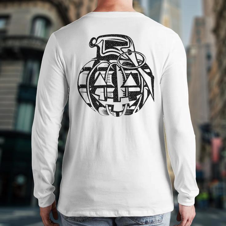 Custom Military Pumpkin Grenade Back Print Long Sleeve T-shirt