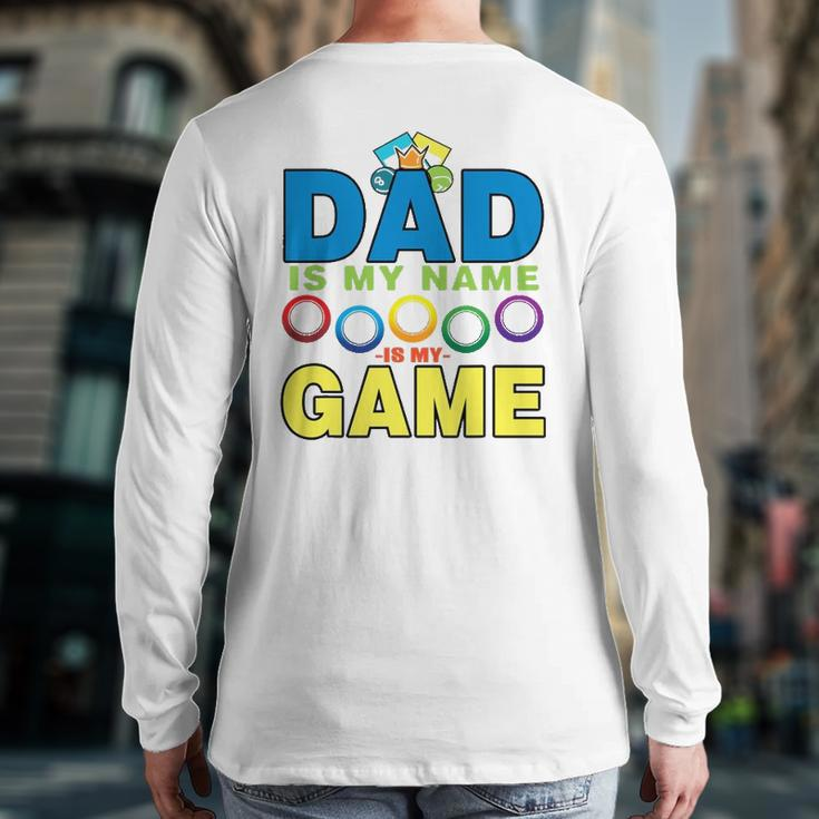 Dad Lucky Bingo Player Dadfathers Day Back Print Long Sleeve T-shirt