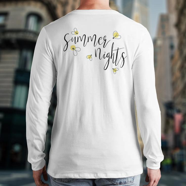 Fireflies Lightning Bugs Cute Summer Nights Back Print Long Sleeve T-shirt