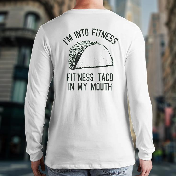 Fitness Taco Gym Graphic Back Print Long Sleeve T-shirt