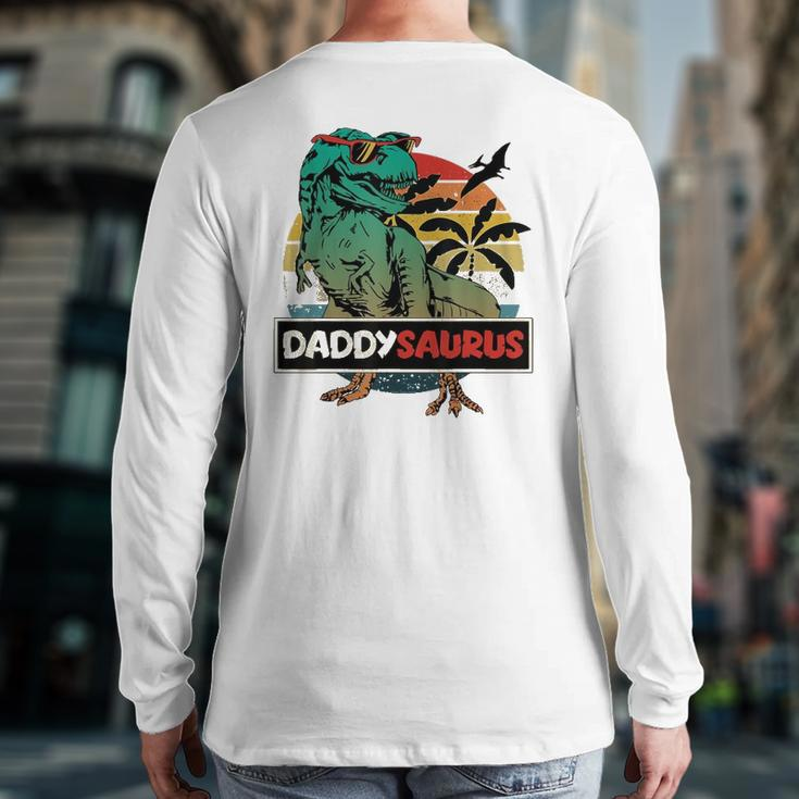 Mens Matching Family Daddysaurusrex Father's Day Dad Back Print Long Sleeve T-shirt