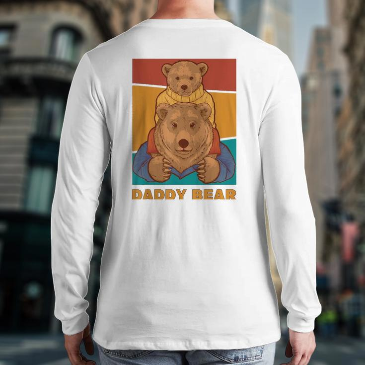 Mens Vintage Retro Daddy Bear Lovers Back Print Long Sleeve T-shirt