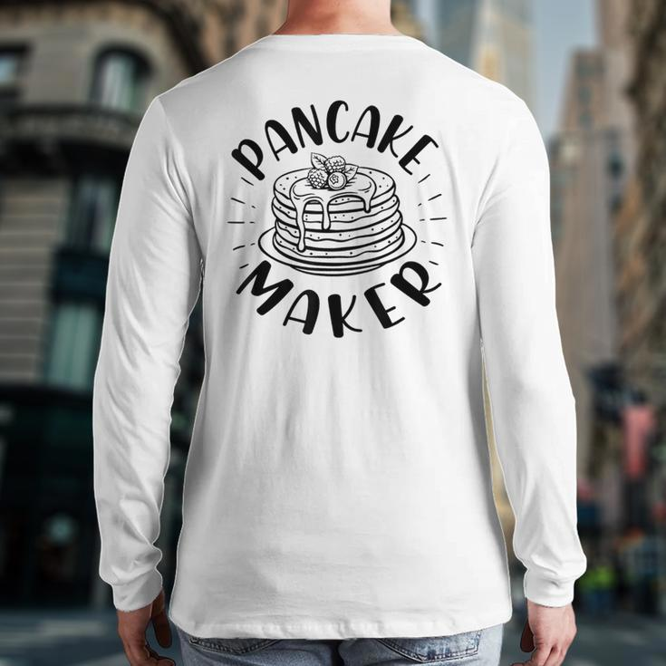 Pancake Maker Dad And Kid Pancake Dad Son Matching Back Print Long Sleeve T-shirt