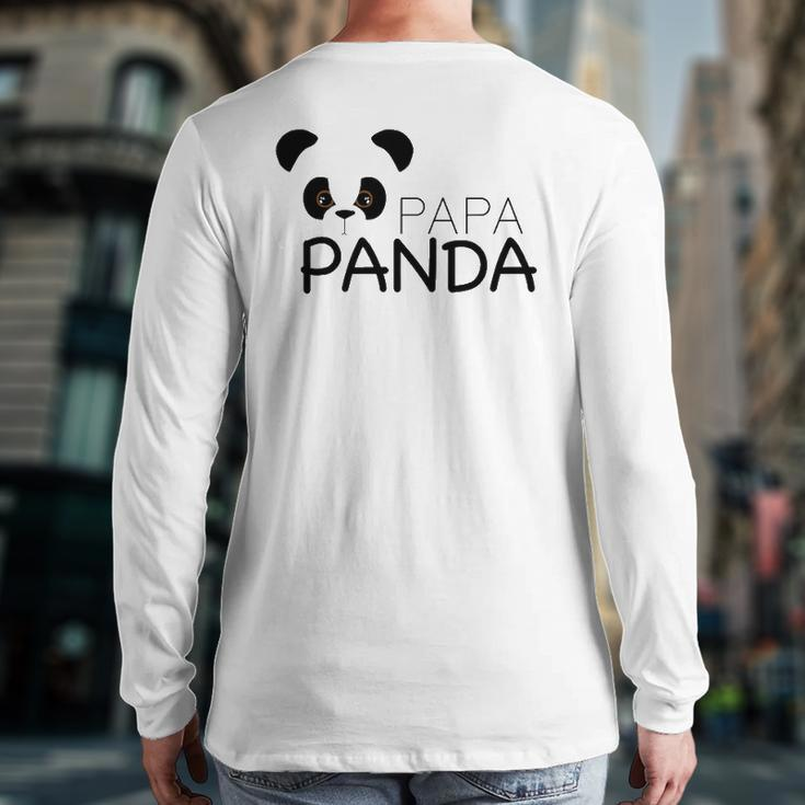Papa Panda Panda Lover Proud Daddy Back Print Long Sleeve T-shirt