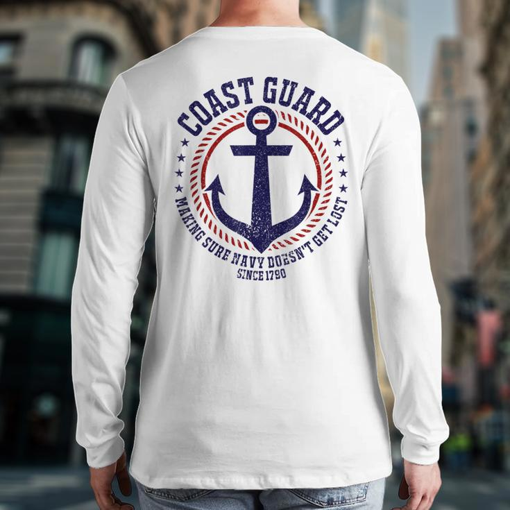 Us Coast Guard United Stated Armed Forces Dad For Dad Back Print Long Sleeve T-shirt