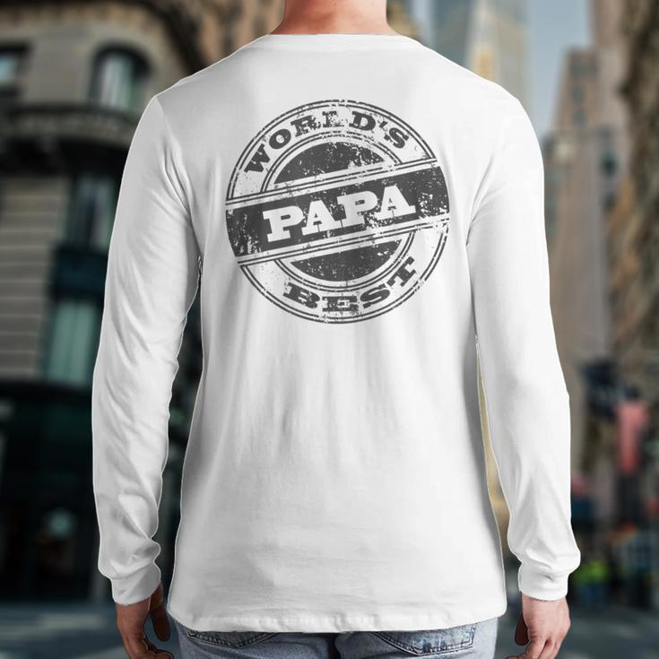 World's Best Papa Cool Dad Fathers Day Dads Back Print Long Sleeve T-shirt