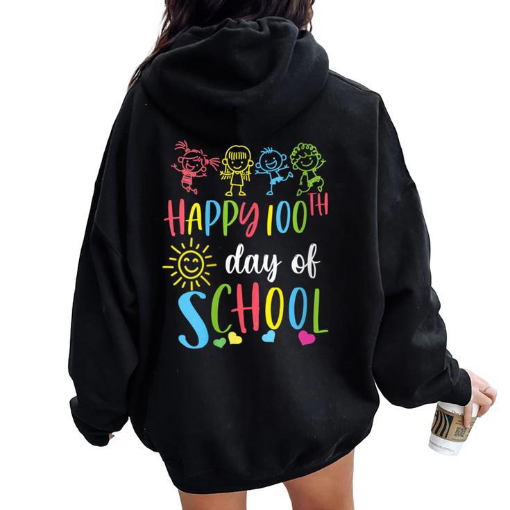 100 Days Of School Teacher 100Th Day Of School Women Oversized Hoodie Back Print