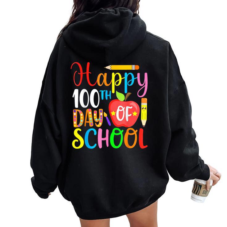 100 Days Of School Teacher And Student T Women Oversized Hoodie Back Print