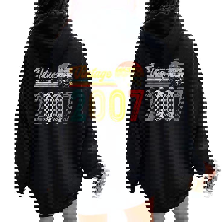 17 Years Old Vintage 2007 17Th Birthday For Girl Boy Women Oversized Hoodie Back Print