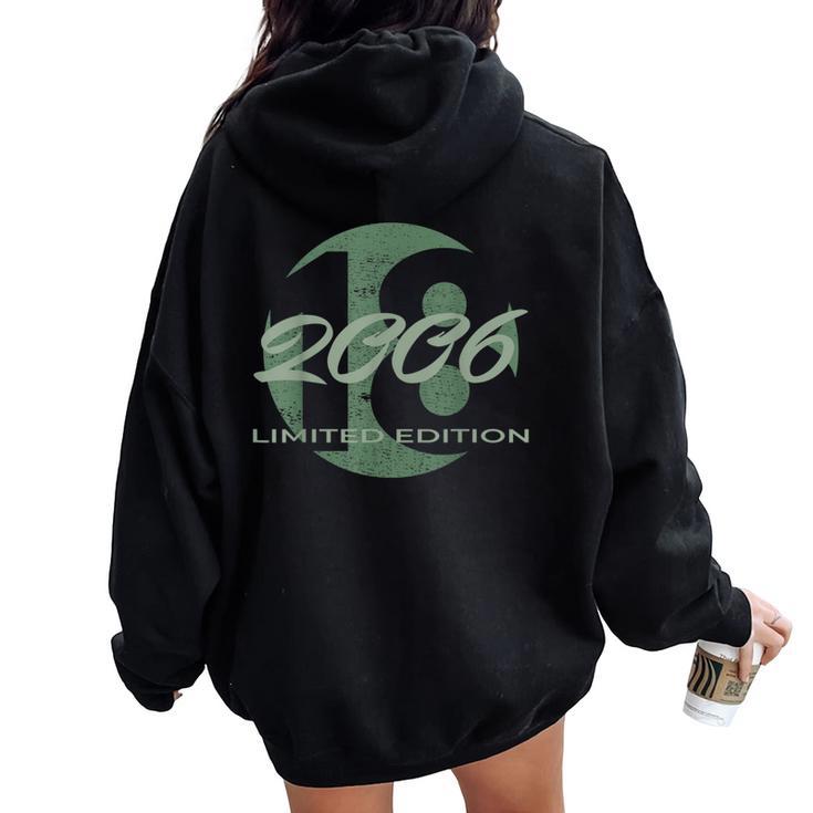 18Th Birthday Boys Girls 18 Years 2006 Vintage Women Oversized Hoodie Back Print