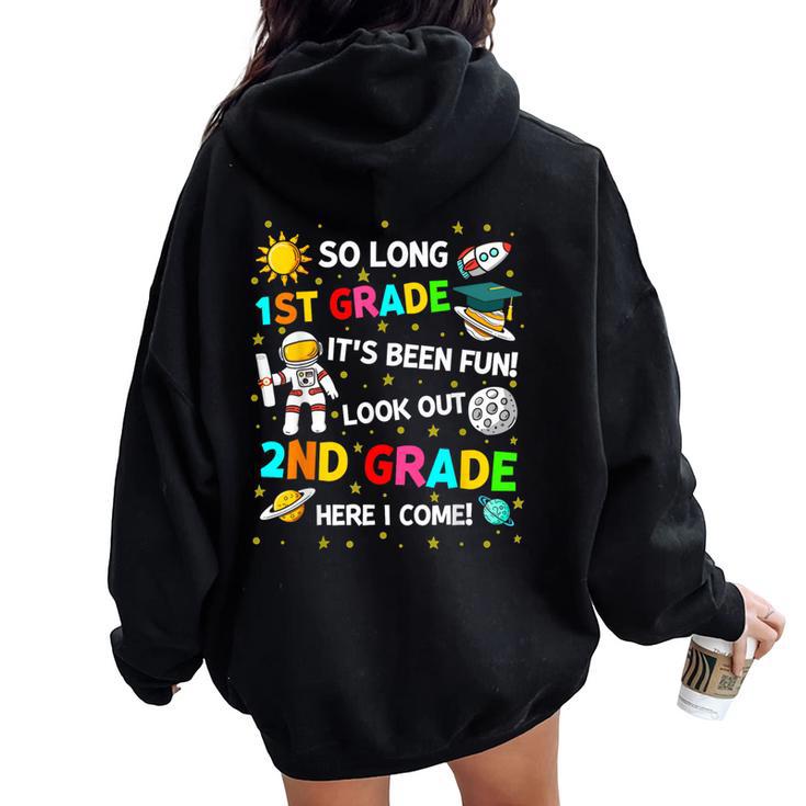 1St Grade Graduation So Long 1St Grade Astronaut Space Women Oversized Hoodie Back Print